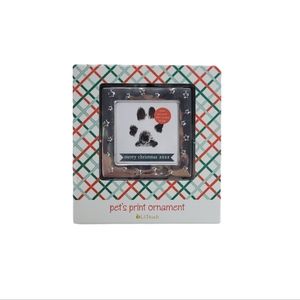 Pet's print ornament with ink pad Silver Tone Picture Frame Ornament New